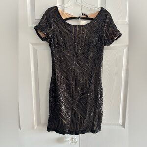 Elegant Black Sequin Dress